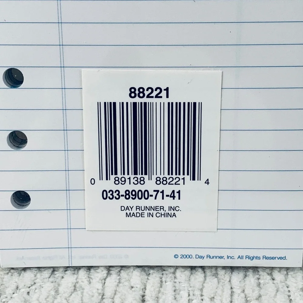 Day Runner‎ Lined Pad Refill 3.75x6.75 White 3pk 033-8900-71 6-Ring Binder Paper